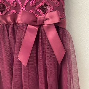 LILT Girls Formal Fall Sleeveless Dress w/ Sequence - Maroon / Burgundy - size 6